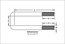 U Bolt Square Drawing