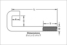 Hook Bolt Square Drawing